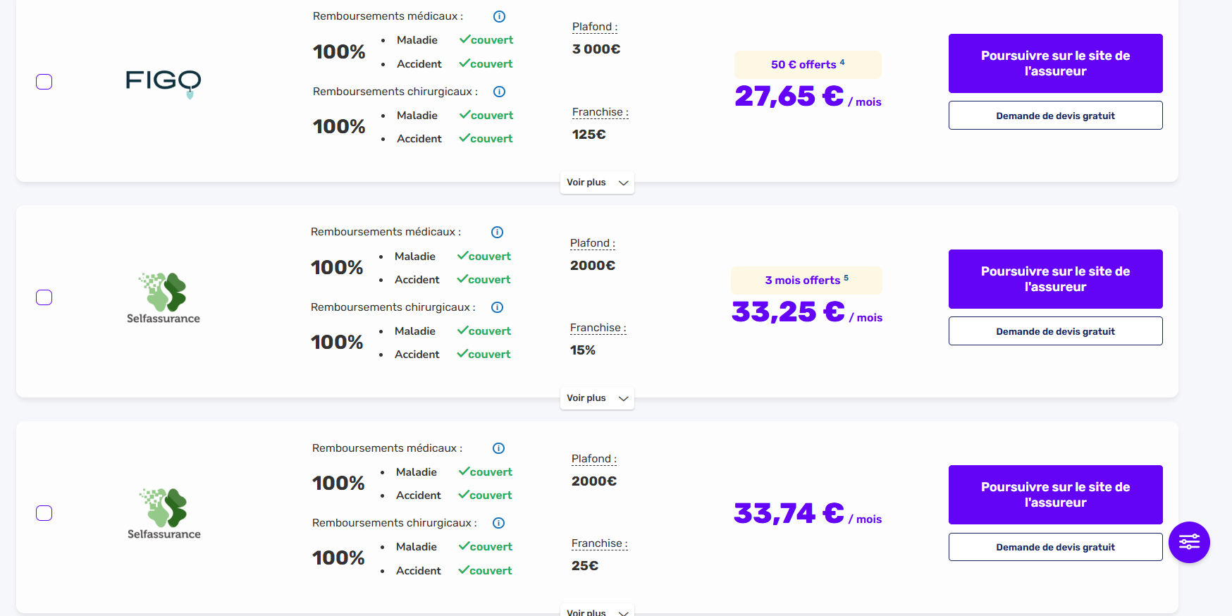 détail de l'offre du comparateur d'assurance animaux